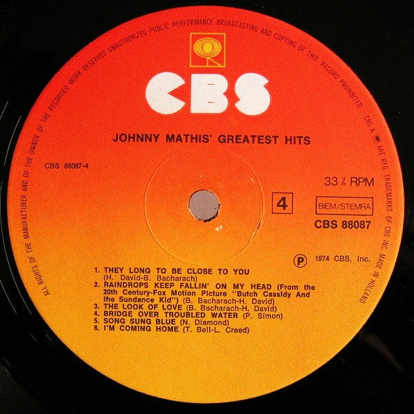 (Occasion) Johnny Mathis Johnny Mathis' Greatest Hits [Vinyle 33Tours]