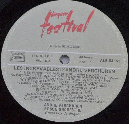 André Verchuren – Les Increvables D'André Verchuren [Vinyle 33Tours] - flash vidéo