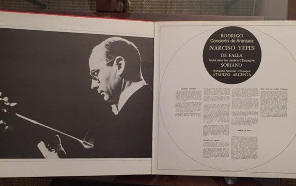 (Occasion) Rodrigo / De Falla – Concierto de Aranjuez / Nuits dans les Jardins d’Espagne Interprètes : Narciso Yepes (guitare), Gonzalo Soriano (piano) Orchestre National d’Espagne – dir. Ataulfo Argenta [Vinyle 33 Tours]