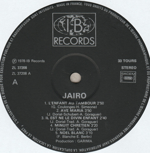 (Produit d'occasion) Jairo  Les Plus Beaux Noël Du Monde [Vinyle 33Tours]