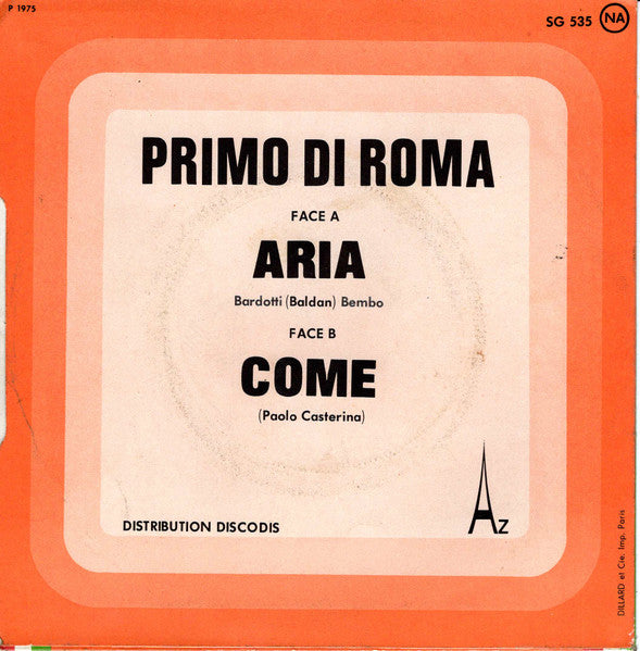 (Occasion) Primo Di Roma Aria [Vinyle 45 Tours]