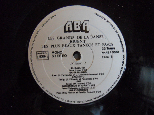 (occasion) Various – Les Grands De La Danse Jouent Les Plus Beaux Tangos Et Pasos - Volume 2 [Vinyle 33 Tours]