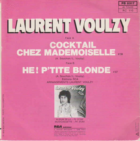 (Occasion) Laurent Voulzy – Cocktail Chez Mademoiselle / He! P'tite Blonde [Vinyle 45Tours]