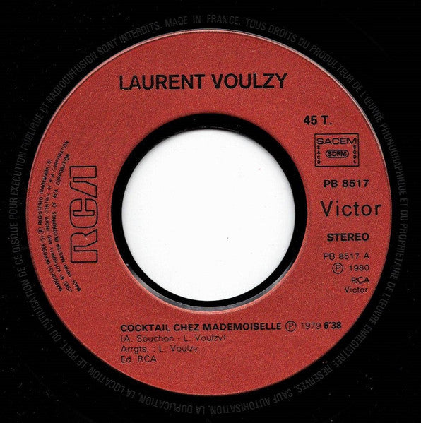 (Occasion) Laurent Voulzy – Cocktail Chez Mademoiselle / He! P'tite Blonde [Vinyle 45Tours]