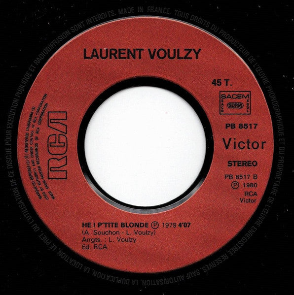 (Occasion) Laurent Voulzy – Cocktail Chez Mademoiselle / He! P'tite Blonde [Vinyle 45Tours]