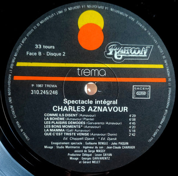 (Occasion) Aznavour – Récital - Intégrale Du Spectacle [Vinyle super 33 Tours]