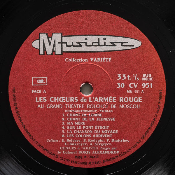 (Occasion ) Les Choeurs De L'Armée Rouge – Les Choeurs De L'Armée Rouge Au Grand Théâtre Bolchoï - Volume 4 [Vinyle 33 Tours]