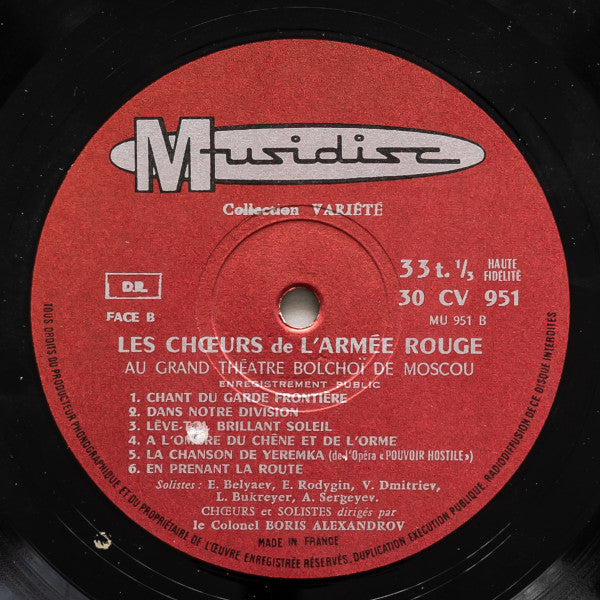 (Occasion ) Les Choeurs De L'Armée Rouge – Les Choeurs De L'Armée Rouge Au Grand Théâtre Bolchoï - Volume 4 [Vinyle 33 Tours]