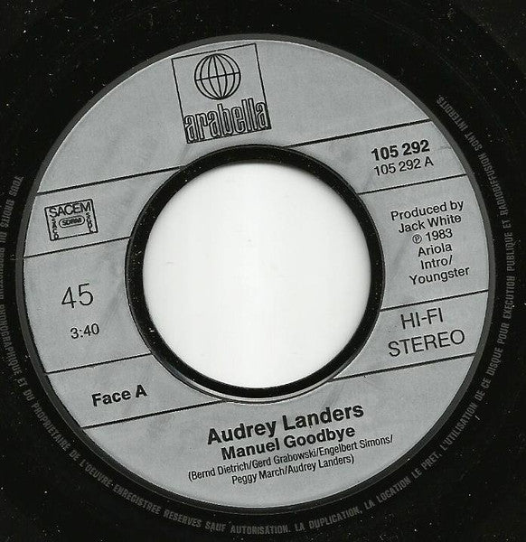 (Occasion) Audrey Landers – Manuel Goodbye [Vinyle 45 Tours]