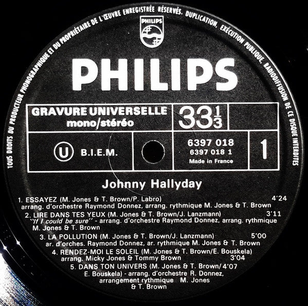 (Occasion) Johnny Hallyday – Vie [Vinyle 33 Tours]