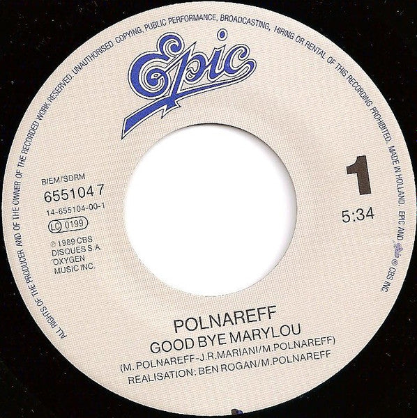 (Occasion) Polnareff – Good Bye Marylou [Vinyle 45Tours]