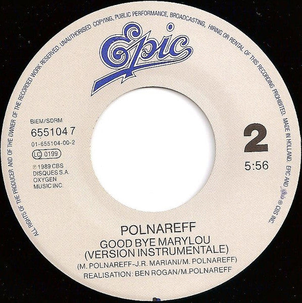 (Occasion) Polnareff – Good Bye Marylou [Vinyle 45Tours]