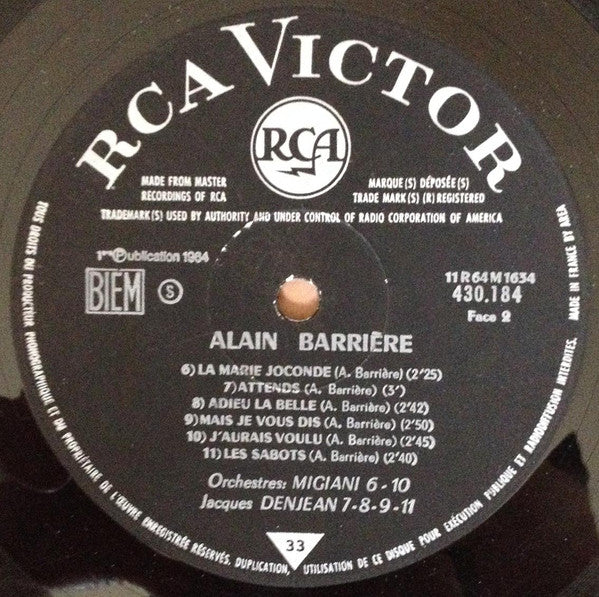 (Occasion) Alain Barrière A L'Olympia [Vinyle 33Tours]