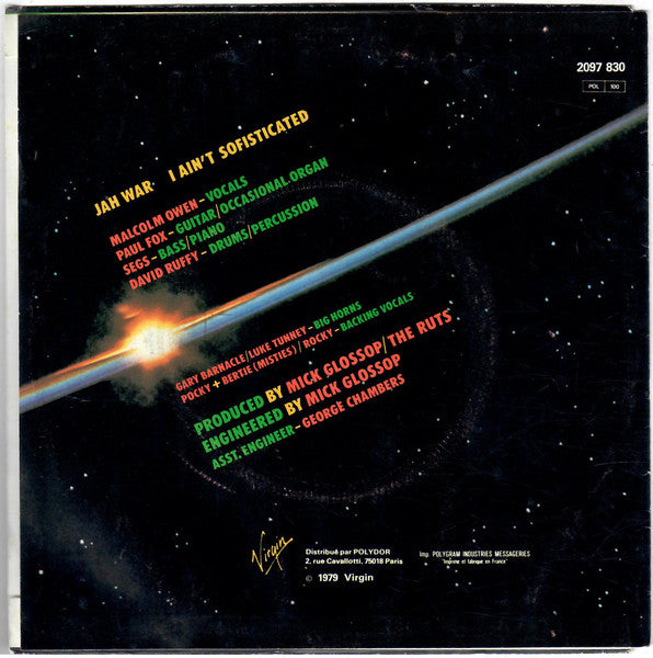 (Occasion) The Ruts – Jah War  [Vinyle 45 Tours]