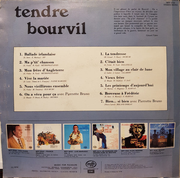 (occasion) Bourvil – Tendre Bourvil [Vinyle 33 Tours]