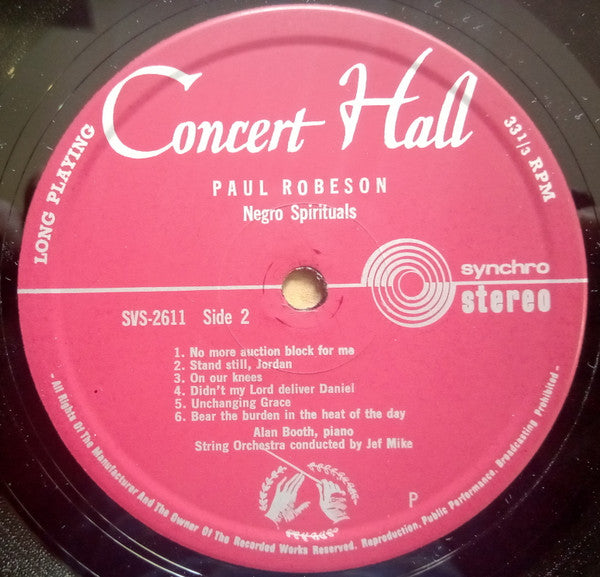 (Occasion) Paul Robeson – Negro Spirituals [Vinyle 33 Tours]