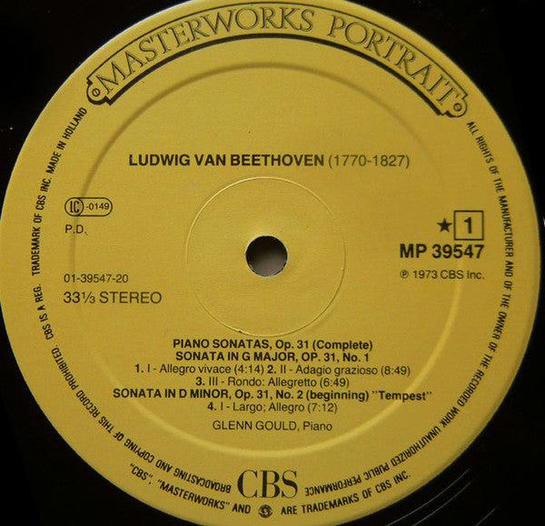(Occasion ) Beethoven Glenn Gould Piano Sonatas, Op. 31 No. 16 / No. 17 Tempest Der Sturm La Tempête / No. 18 [Vinyle 33 Tours]