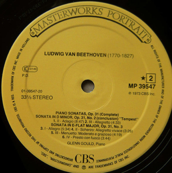 (Occasion ) Beethoven Glenn Gould Piano Sonatas, Op. 31 No. 16 / No. 17 Tempest Der Sturm La Tempête / No. 18 [Vinyle 33 Tours]