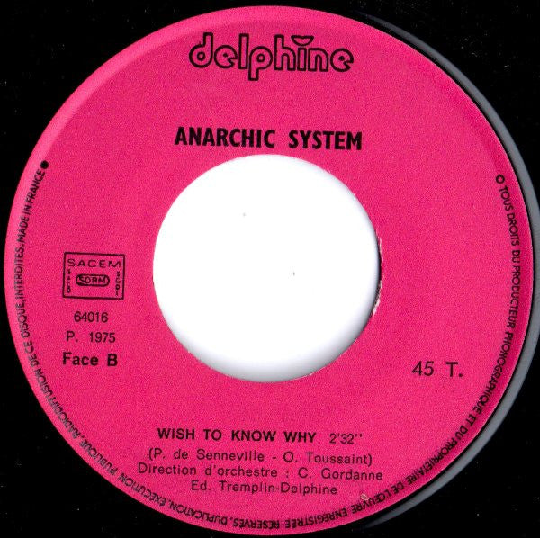 (Occasion) Anarchic System – Generation / Wish To Know Why [Vinyle 45 Tours]
