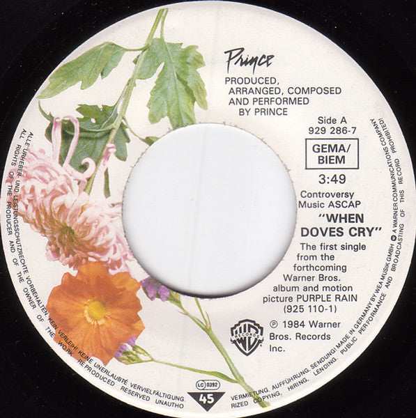 (Occasion) Prince When Doves Cry [Vinyle 45 Tours]