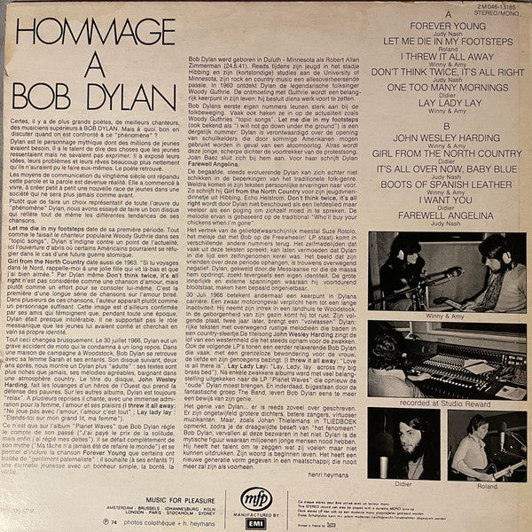 (Occasion) Hommage A Bob Dylan – Didier, Judy Nash, Winny & Amy, Roland Van Campenhout [Vinyle 33 Tours]