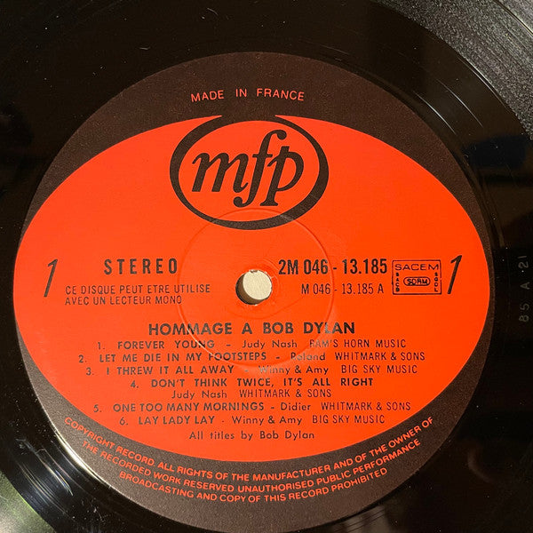 (Occasion) Hommage A Bob Dylan – Didier, Judy Nash, Winny & Amy, Roland Van Campenhout [Vinyle 33 Tours]