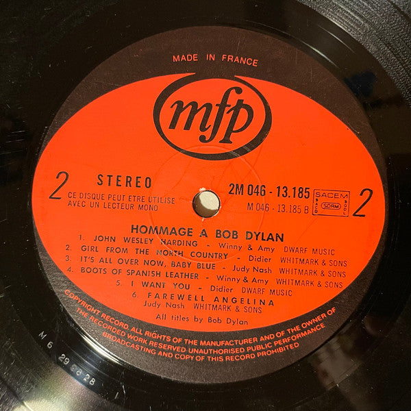 (Occasion) Hommage A Bob Dylan – Didier, Judy Nash, Winny & Amy, Roland Van Campenhout [Vinyle 33 Tours]