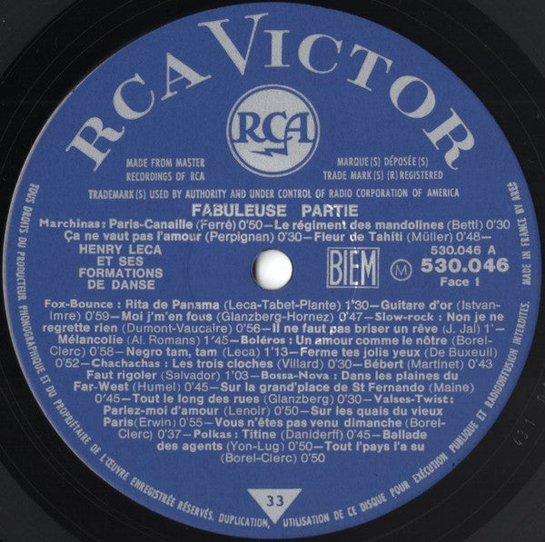 (Occasion) Henry Leca Fabuleuse Partie 50 Succès De Danse [Vinyle 33Tours]