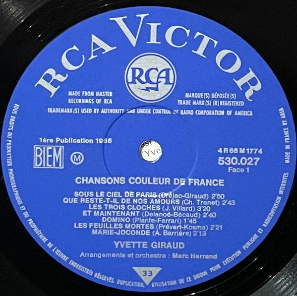 (Occasion) - Yvette Giraud – Chansons Couleur de France [Vinyle 33Tours]