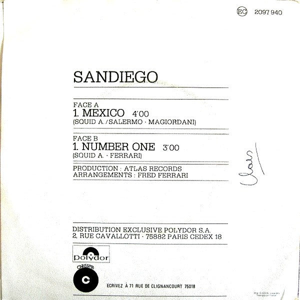 (Occasion) Sandiego Mexico [Vinyle 45 Tours]
