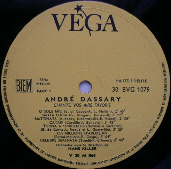 (Produit d'occasion)André Dassary – Chante Vos Airs Favoris [Vinyle 33Tours]