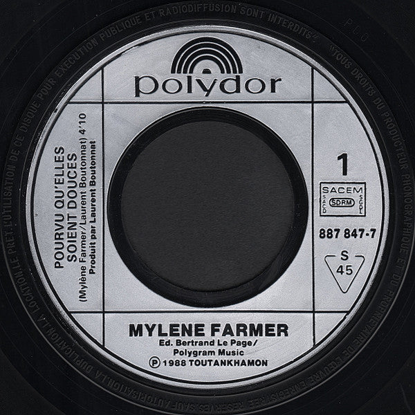 (Occasion) Mylene Farmer – Pourvu Qu'elles Soient Douces [Vinyle 45Tours]