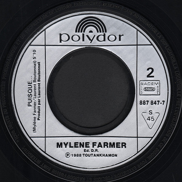 (Occasion) Mylene Farmer – Pourvu Qu'elles Soient Douces [Vinyle 45Tours]