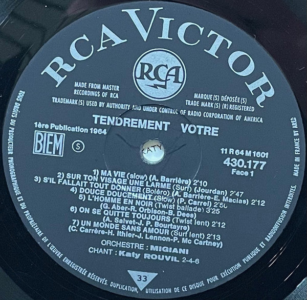 (Occasion) Armand Migiani Et Son Orchestre  Surprise-Partie Tendrement Votre... [Vinyle 33Tours]