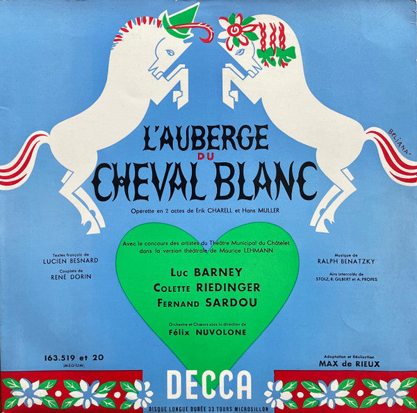 (Occasion) Luc Barney  Colette Riedinger  Fernand Sardou  L'auberge Du Cheval Blanc [Vinyle 33Tours]
