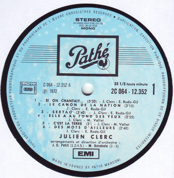 (occasion) Julien Clerc – Liberté, Égalité, Fraternité Ou La Mort [Vinyle 33 Tours]