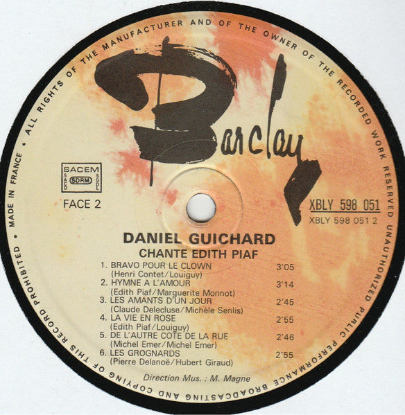 (occasion) Daniel Guichard – Daniel Guichard Chante Edith Piaf [Vinyle 33 Tours]