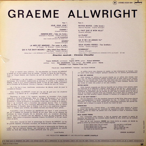 (Occasion ) Graeme Allwright – Graeme Allwright [Vinyle 33 Tours]