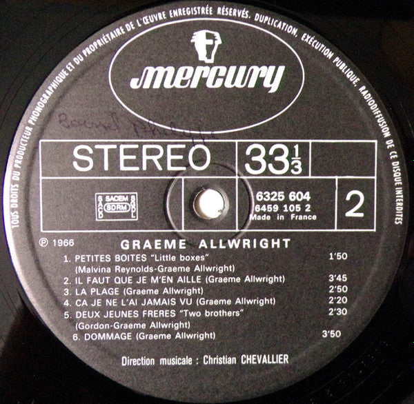 (Occasion ) Graeme Allwright – Graeme Allwright [Vinyle 33 Tours]