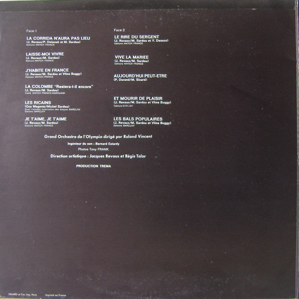 (Occasion) Michel Sardou – Enregistrement Public A L'Olympia [Vinyle 33 Tours]