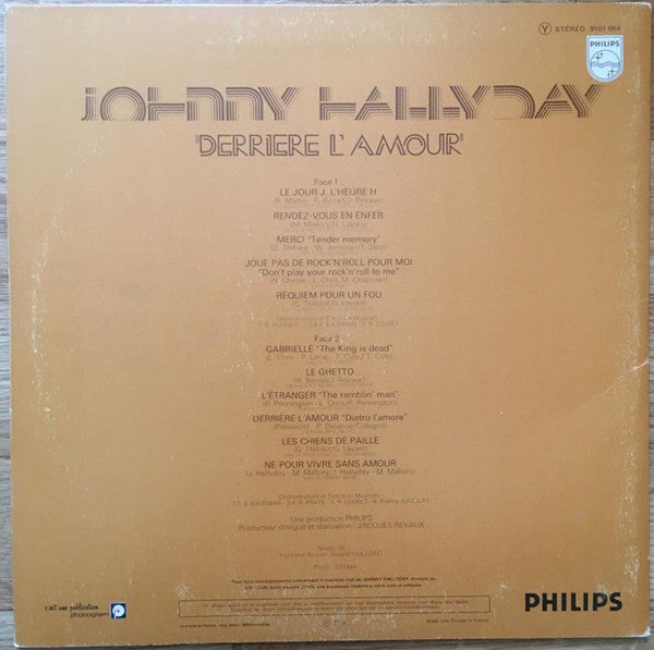 (Occasion) Johnny Hallyday – Derrière L'amour  [Vinyle 33 Tours]