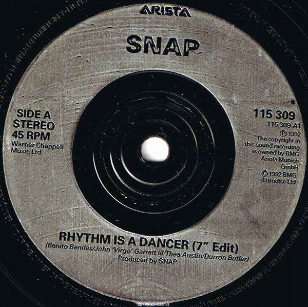 (Occasion) Snap! – Rhythm Is A Dancer [Vinyle 45Tours]