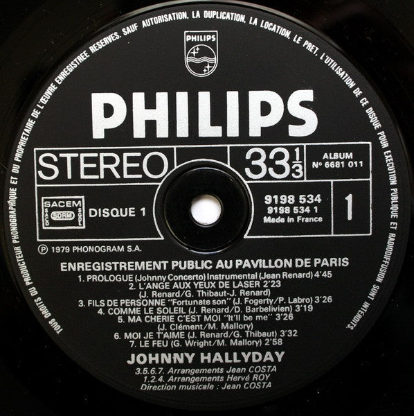 (Occasion) Johnny Hallyday – Pavillon De Paris [Vinyle 33 Tours]