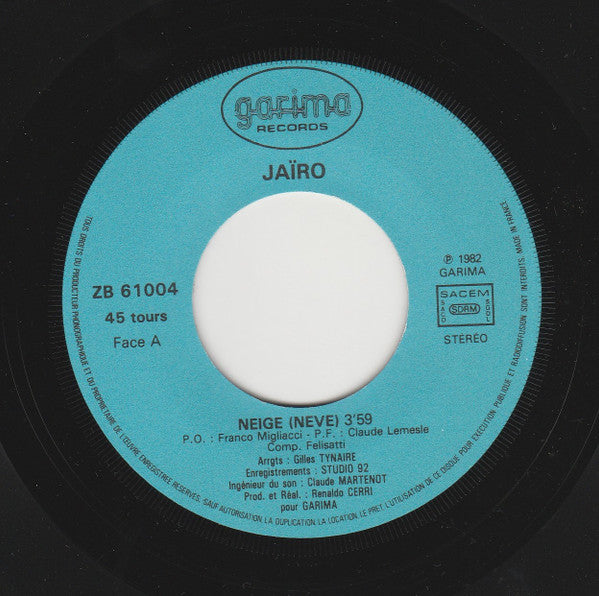(Occasion) Jairo – Neige (Neve) [Vinyle 45 Tours]