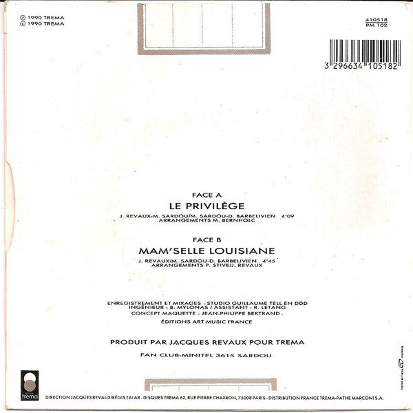 (Occasion) Michel Sardou – Le Privilège [Vinyle 45 Tours]