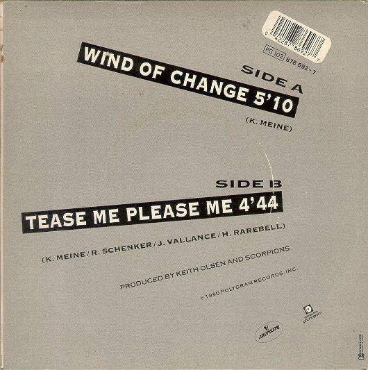 (Occasion) Scorpions – Wind Of Change [Vinyle 45 Tours]