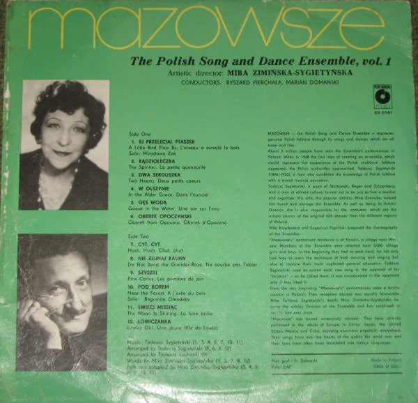 (Occasion ) Mazowsze – The Polish Song And Dance Ensemble, Vol. 1 [Vinyle 33 Tours]