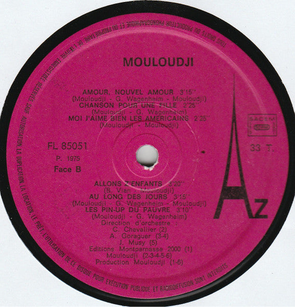 (occasion) Mouloudji – Mouloudji [Vinyle 33 Tours]