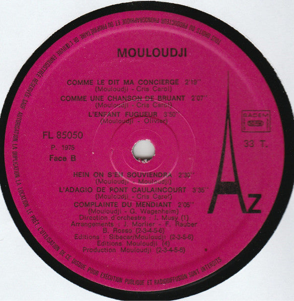 (occasion) Mouloudji – Mouloudji [Vinyle 33 Tours]