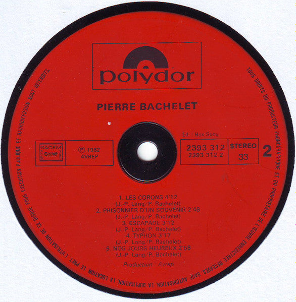 (occasion) Pierre Bachelet – Pierre Bachelet [Vinyle 33 Tours]